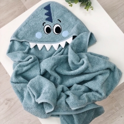 Prosop bebe copii cu gluga din bumbac, Dinozaur
